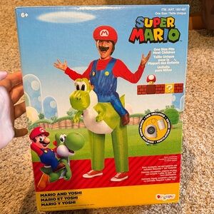 Disguise Inflatable Super Mario Riding Yoshi Costume - Red, Green, Blue